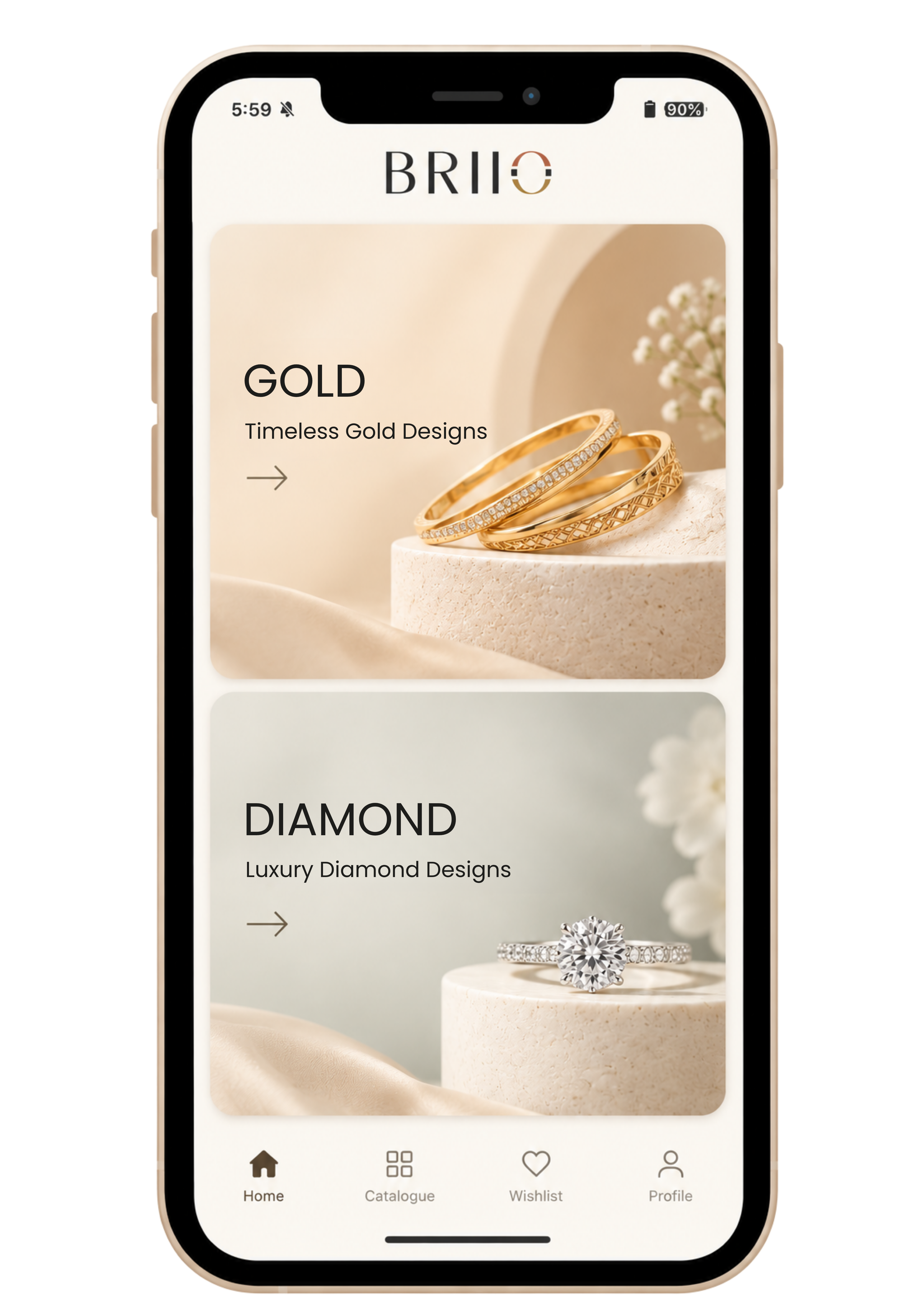 BRIIO Mobile App UI Mockup